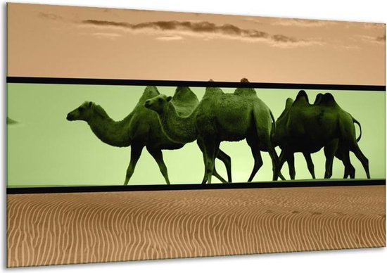 Peinture sur toile Chameau | Vert, marron, noir | 120x70cm 1Hatch