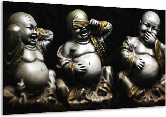 Canvas schilderij Boeddha | Zwart, Wit, Goud |