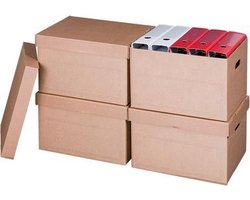 10 x SMARTBOXPRO Archief-/transportkist - met deksel - bruin