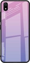 Voor Xiaomi Redmi 7A Gradient Color Glass Case (lichtpaars)