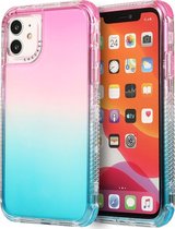 Apple iPhone 12 Mini Hoesje - Mobigear - Gradient Serie - Hard Kunststof Backcover - Roze / Turquoise - Hoesje Geschikt Voor Apple iPhone 12 Mini