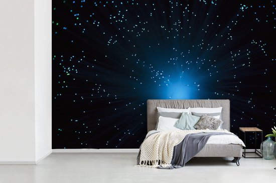 Papier fotobehang bleue pour un fond noir
