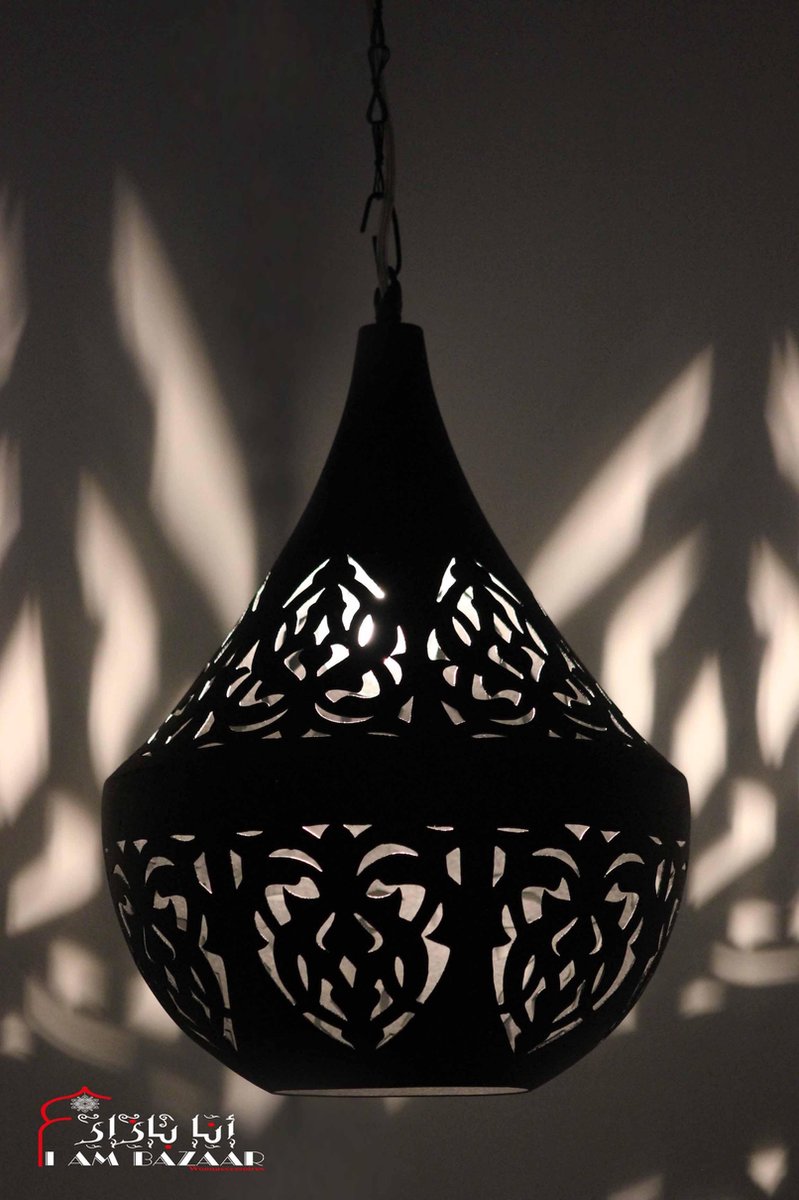 Design hanglamp Nahlaa zwart (L) - Handgemaakt - Modern - Design - Authentiek - Arabische - Egyptische - Marokkaanse - Oosterse Lampen