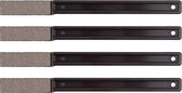 KGS PRO Diamant-handvijlen, 4 stuks (43x12 mm, plat, Zwart (grit 120))