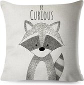 | Kussens | Kussenhoes Kinderkamer Wasbeer Be Curious | 45x45