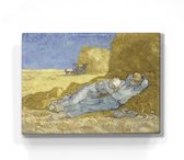 Siësta - Vincent van Gogh - 26 x 19,5 cm - Niet van echt te onderscheiden houten schilderijtje - Mooier dan een schilderij op canvas - Laqueprint.