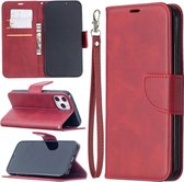 Apple iPhone 12 Pro Max hoesje - MobyDefend Wallet Book Case Met Koord - Rood - GSM Hoesje - Telefoonhoesje Geschikt Voor: Apple iPhone 12 Pro Max