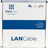 DANICOM CAT6A S/FTP 50 meter internetkabel op rol soepel - PVC (Fca) - netwerkkabel