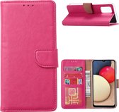 Xssive Hoesje voor Samsung Galaxy M02s - Book Case - Pink en 1 Screenprotector Tempered Glass