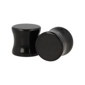 Plug oorpiercing per paar 12 mm Obsidiaan zwart