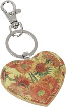 Goebel - Vincent van Gogh | Sleutelhanger Hart Zonnebloemen | Kunstleer - 8cm