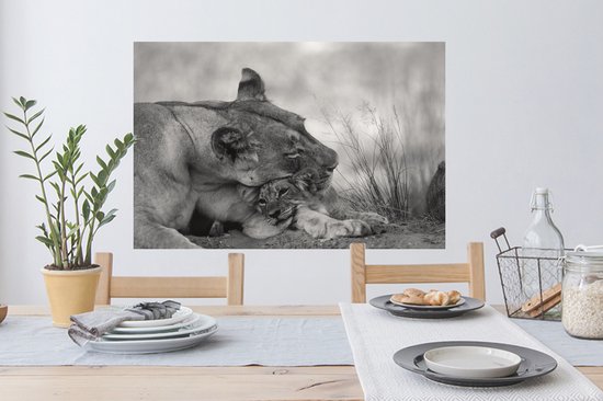 Stickers Stickers muraux - Lionne - Cub - Zwart - 90x60 cm - Feuille adhésive