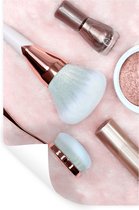 Sticker Muursticker Flat lay Beauty - Pinceaux de Maquillage - 80x120 cm - feuille autocollante - sticker mural repositionnable