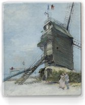 De Molen van la Galette - Vincent van Gogh - 19,5 x 24 cm - Niet van echt te onderscheiden houten schilderijtje - Mooier dan een schilderij op canvas - Laqueprint.