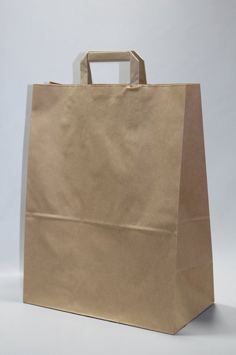 Draagtassen Papier 22x10x28cm Bruin Kraft 70 g/qm (50 stuks)