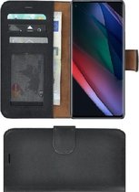 Oppo Find X3 Neo Hoesje - Bookcase - Oppo Find X3 Neo Wallet Book Case Echt Leer Zwart Cover