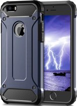 Apple iPhone SE 2020 Hoesje - Blauw - Hard PC Shockproof Armor