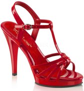 Flair-420 lak sandaal met T-bandje en stiletto hak rood - (EU 45 = US 14) - Fabulicious