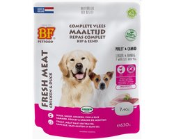 8x BF Petfood Vleesvoeding Eend - Kip 7 x 90 gr