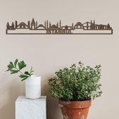 Skyline Istanbul notenhout - 60cm- City Shapes wanddecoratie