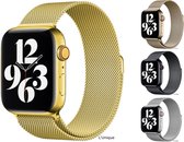 Milanees Bandje / Geschikt voor Apple Watch bandje / 38 mm / 40 mm / 41 mm / iWatch Horlogebandje / Series 1 2 3 4 5 6 7 SE / Roestvrij / RVS - Goud - Gold