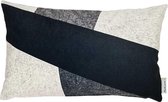Swan Spring | Abstract Black White And Grey | Sierkussenhoes | Zwart | Wit | Grijs | 30 x 50cm