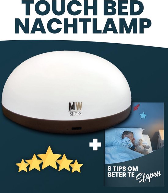 MW Shops Valbestendige Nachtlamp - 13cm Diameter - Touch Control - Dimbaar  | bol.com