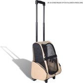Hondentrolley - Dierentrolley - tas - honden reismand - rugzak met wielen - beige - trolley - 40 x 25 x 53 cm (L x B x H)