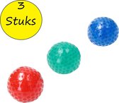 Banzaa Sticky Balls 7cm ‒ Stressbal 2-in-1 ‒ set van 3 Blauw, Rood , Groen