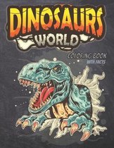 Dinosaur World Coloring Book with Facts