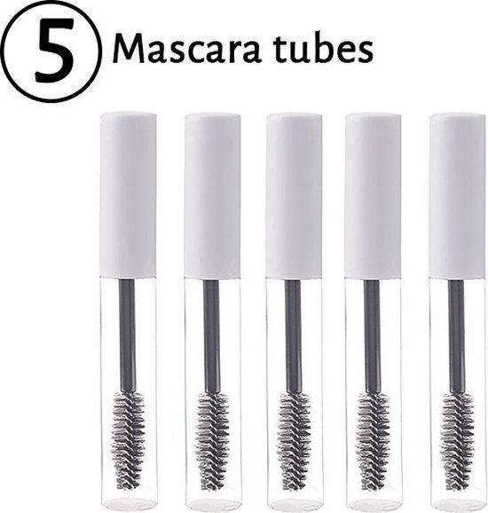 tube de mascara vide - Wit- 5 tubes - Brosses à cils - peigne à cils -  peigne à cils -... | bol.com