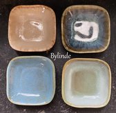 Amuseschaaltjes - Tapasschaaltjes - Borrelhapjes - Snackschaaltjes - set 4 stuks - 1x blauw, 1x groen, 1x petrol, 1x bruin