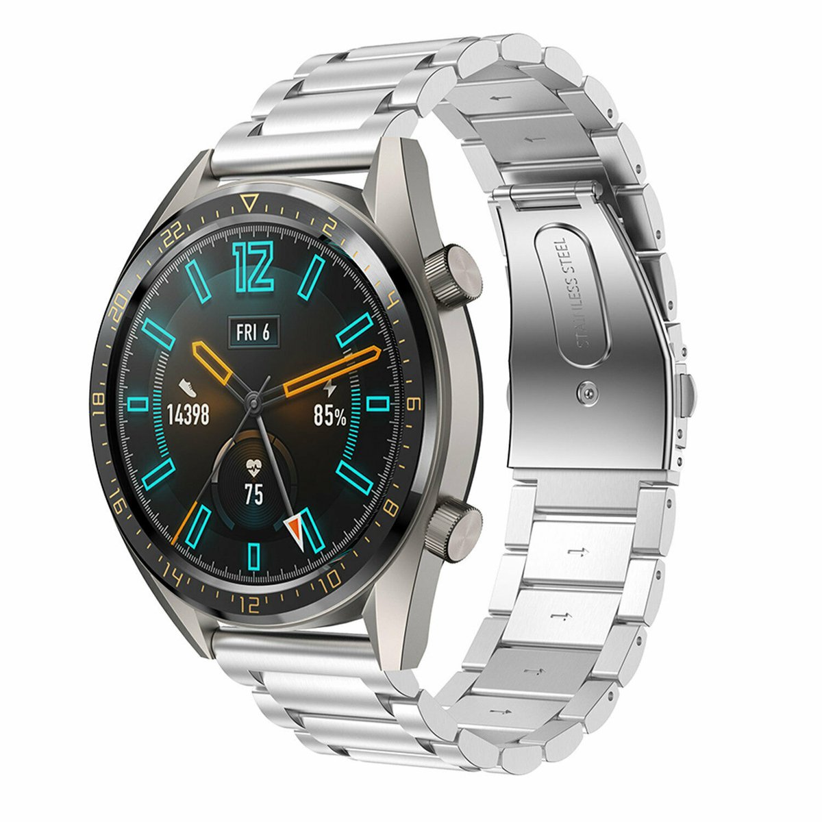 Geschikt voor Huawei Watch GT stalen bandje - zilver - 46mm