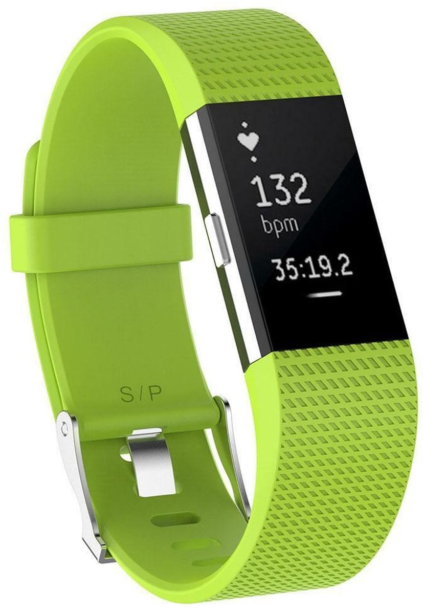 Fitbit Charge 2 siliconen bandje - lichtgroen - Maat S