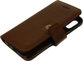 Made-NL Apple iPhone 7Plus/8Plus Handgemaakte book case Grijs zwart blauw leer robuuste hoesje