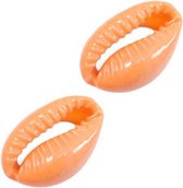 Kauri schelp kraaltjes -10 stuks - peach orange