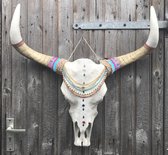 JMS Fashion - Buffel - Schedel - skull - Ibiza - kop - hoorns - polystone - buffelschedel - dierenhoofd - versierd - interieur design