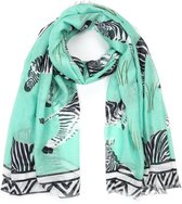 Sunset Fashion - summer scarf zebra - Green - 1.80 x 0.90 m
