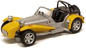 Caterham Super Seven (Geel) (8 cm) 1/43 Norev - Modelauto - Schaalmodel - Model auto - Miniatuurautos - Miniatuur auto