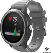 Siliconen Smartwatch bandje - Geschikt voor  Garmin Vivoactive 3 siliconen bandje - grijs - Strap-it Horlogeband / Polsband / Armband