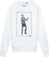 Collect The Label - Hippe Trui - Boxer Tattoo Sweater - Wit - Unisex - M