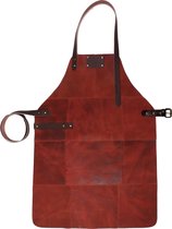 Tablier BBQ en Cuir - Rouge Fury - Tablier Barbecue de Luxe - 81x56cm - Homme