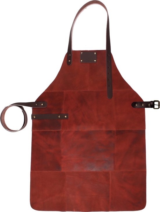 Premium Leren Schort Paul - Leren Barbecue Schort - Vintage Leren Schort BBQ & Keuken & Bar (S-M