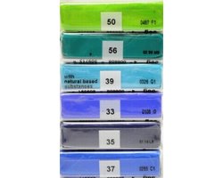 Fimo klei soft blauw tinten - 6 pakjes