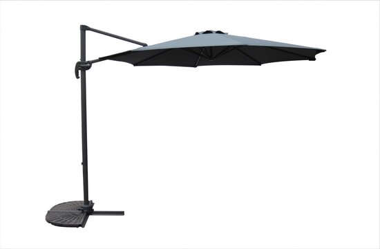 BestGarden Zweefparasol - Parasol - Aluminium Antraciet - Ø3m