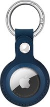 Bouletta Airtag compatibel sleutelhanger leder hanger hoesje - Midnight Blue