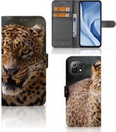 Telefoonhoesje Xiaomi Mi 11 Lite | Xiaomi 11 Lite NE Book Cover Cadeautjes voor Jongens Luipaard