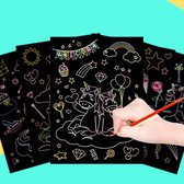 BOTC Tekendoos Scratch - 9 Pcs Magic Kleur Regenboog Dinosaurus Cartoon Scratch Art Schilderen Papier Card Kit - Tekening Stok Kids Diy Tekening Speelgoed Yjn