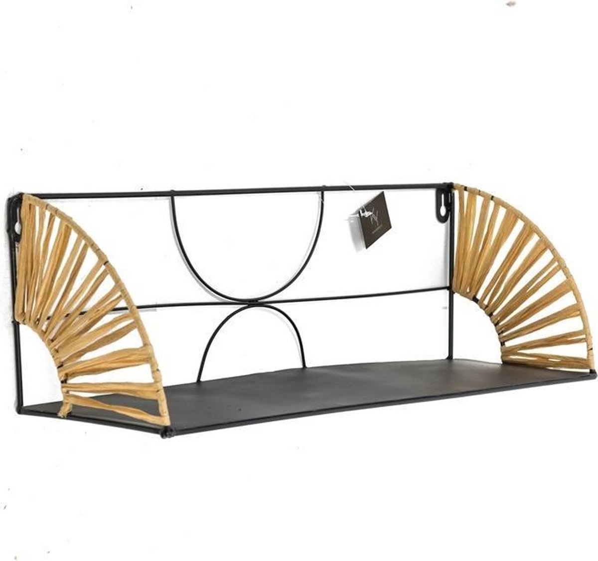 IVOL Étagère murale alvéolée en métal, à 4 tablettes en bois, 40,5 x 58