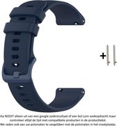 Donker Blauw Siliconen Sporthorloge Bandje voor (zie compatibele modellen) 22mm Smartwatches van Samsung, LG, Seiko, Asus, Pebble, Huawei, Cookoo, Vostok en Vector – Maat: zie maat